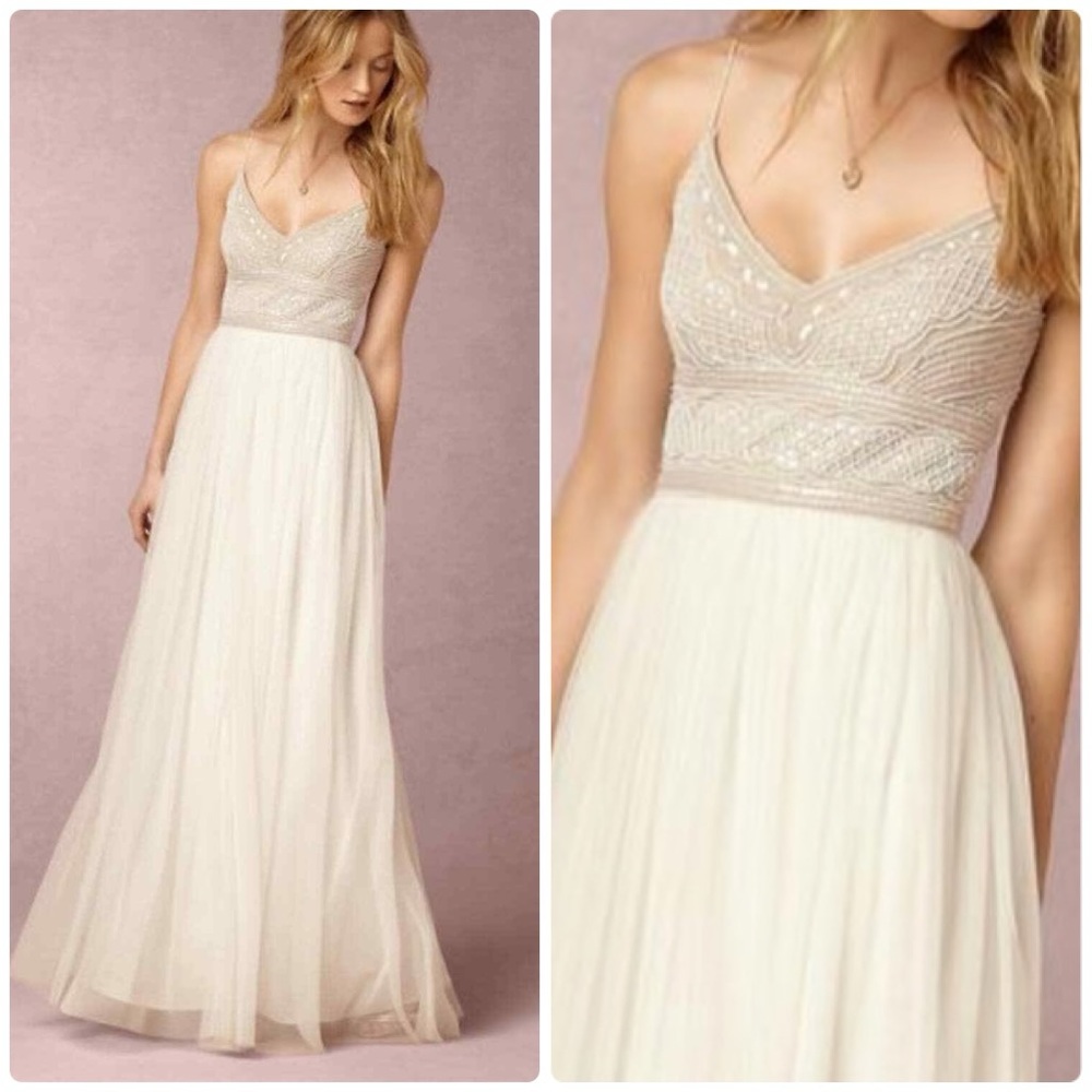 Adrianna Papell Naya Wedding Bridesmaid Dress sz 8 white